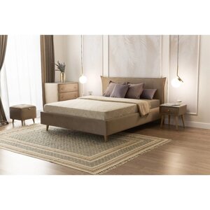 Кровать «Олимпия» без ПМ, 160200 см, премиум велюр, цвет пески касабланки