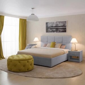 Кровать «Пантеон» без ПМ, 180200 см, премиум велюр, цвет звездная пыль