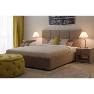 Кровать «Пантеон» с ПМ, 180200 см, премиум велюр, цвет пески касабланки