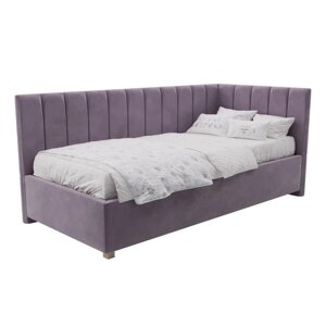 Кровать «Помпиду» без ПМ, 110190 см, премиум велюр, цвет бутоны вишни