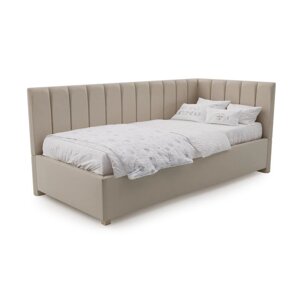 Кровать «Помпиду» без ПМ, 80210 см, премиум велюр, цвет пески касабланки