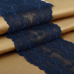 Кружевная эластичная ткань, 180 мм 2,7 0,5 м, цвет синий