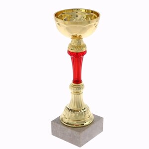 Кубок 131B, наградная фигура, золото, подставка камень, 23,5 8 8 см