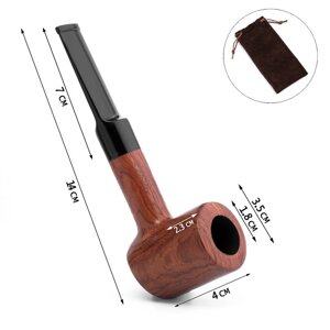 Курительная трубка для табака "Командор Премиум", классическая, красное дерево, длина 14 см, d-1.8