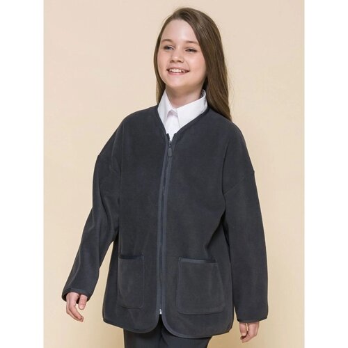 Куртка для девочек, рост 134 см, цвет тёмно-серый