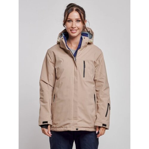 Куртка горнолыжная женская зимняя, размер 58, цвет бежевый