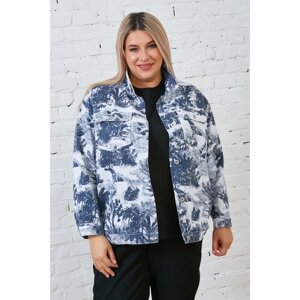 Куртка женская, размер 60, цвет сине-белый