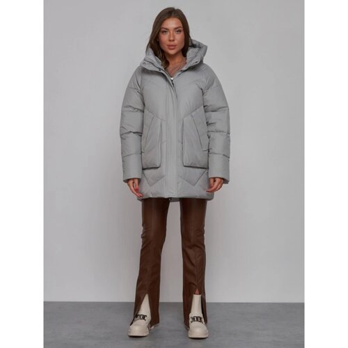 Куртка зимняя женская, размер 50, цвет светло-серый