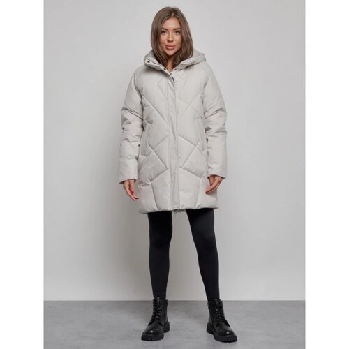 Куртка зимняя женская, размер 50, цвет светло-серый