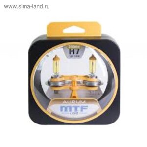 Лампа автомобильная MTF H7 12 В, 55 Вт, AURUM 3000K, 2 шт