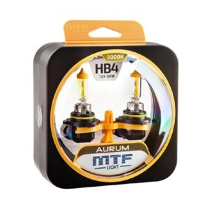 Лампа автомобильная MTF HB4 9006 12 в, 55 вт, AURUM 3000K, 2 шт