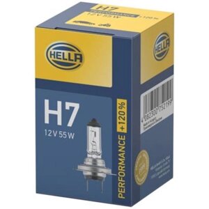 Лампа HELLA H7 12 в, 55W (PX26d)120% света) performance +120 8GH 223 498-031