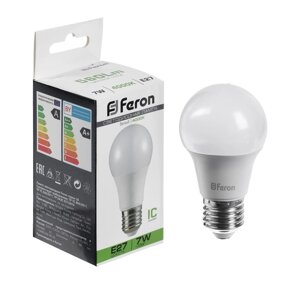 Лампа светодиодная FERON,7W) 230V E27 4000K A60, LB-91