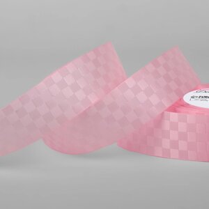 Лента декоративная «Квадраты», 25 мм 9,1 0,5 м, цвет розовый