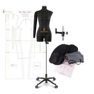 Манекен портновский Моника, комплект Премиум, размер 50, цвет чёрный, накладки и правая рука