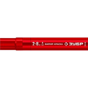 Маркер-краска строительный ЗУБР МК-800 06327-3, клиновидный, 2-8 мм, красный