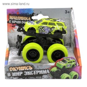 Машинка с краш-эффектом Funky Toys 4х4, пул бэк, цвет зелёный