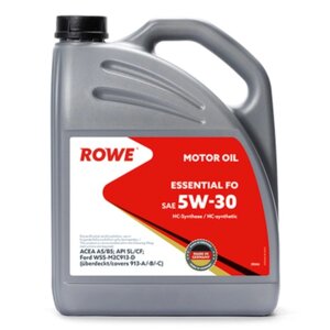 Масло моторное Rowe 5/30 Essential FO A5/B5, SL/CF, синтетическое, 4 л