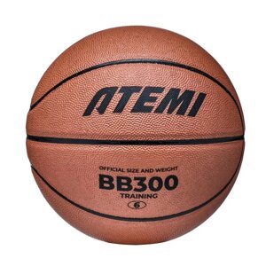 Мяч баскетбольный Atemi, размер 6, синт. кожа ПВХ, 8 панелей, BB300N, окруж 72-74, клееный 1053073