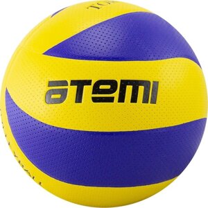 Мяч волейбольный Atemi TORNADO, синтетическая кожа PVC, жёлто-синий, 8 панелей, клееный, окружность 65-67 см