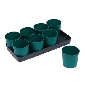 Набор для рассады: стаканы по 500 мл (8 шт. поддон 40 20 см, цвет МИКС, Greengo