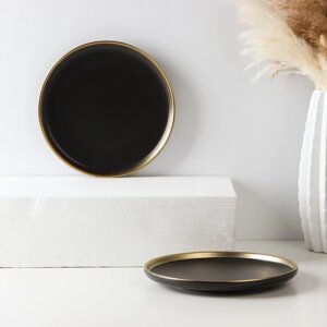 Набор фарфоровых тарелок «Ночь», 2 предмета: d=20,5 см, цвет чёрный