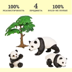 Набор фигурок «Мир диких животных: семья панд», 3 фигурки