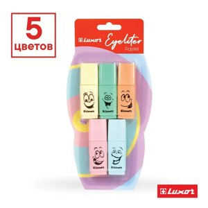 Набор маркеров текстовыделителей Luxor Eyeliter Pastel, 5 штук, 5 цветов, 1.0-4.5 мм, чернила на водной основе, европодвес
