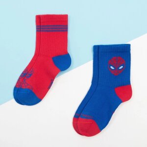 Набор носков "Человек-Паук" 2 пары, красный/синий, 16-18 см