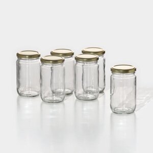 Набор стеклянных банок с крышкой для консервации, ТО-66 мм, 0,35 л, 6 шт