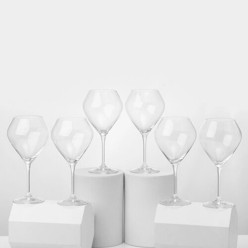 Набор стеклянных бокалов для вина «Брависсимо», 620 мл, 6 шт