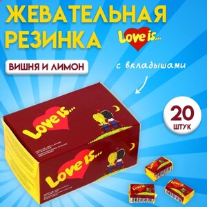 Набор жевательная резинка Love is, Вишня и Лимон, 4.2 г, 20 шт
