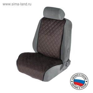 Накидка на переднее сиденье, велюр, размер 55 х 130 см, коричневый, широкое сиденье