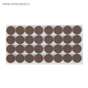 Накладка мебельная круглая ТУНДРА, d=18 мм, 32 шт., полимерная, цвет коричневый
