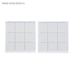 Накладка мебельная квадратная ТУНДРА, размер 25 х 25 мм, 18 шт, полимерная, цвет белый
