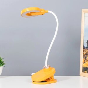 Настольная лампа на прищепке "Блум" LED 3Вт АКБ USB оранжевый 8х12х42,5 см RISALUX