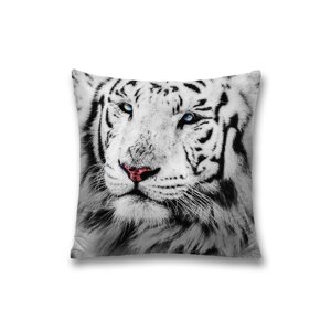 Наволочка декоративная «Белый тигр», на молнии, размер 45х45 см