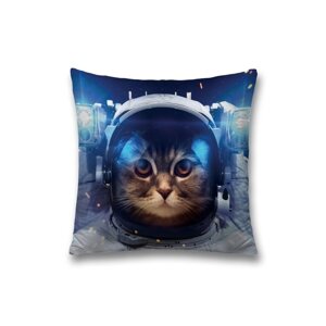 Наволочка декоративная «Котик в космосе», на молнии, размер 45х45 см