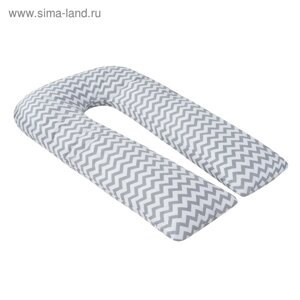 Наволочка к U-образной подушки для беременных, размер 34170 см, зигзаг серый