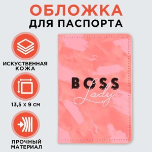Обложка для паспорта с доп. карманом внутри BOSS LADY, искусственная кожа