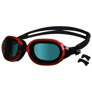 Очки для плавания ONLYTOP, набор носовых перемычек, цвет чёрный/красный