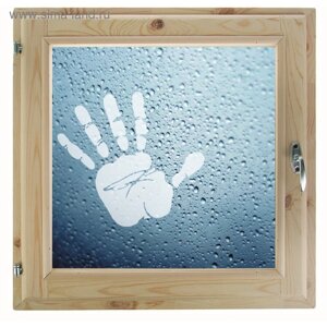 Окно 50х60 см, "Рука", однокамерный стеклопакет, хвоя