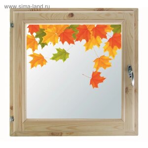Окно 60х60 см, "Осенние краски", однокамерный стеклопакет, хвоя