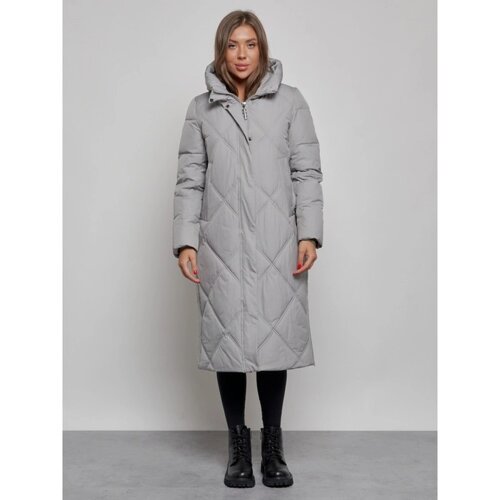 Пальто утепленное зимнее женское, размер 42, цвет серый