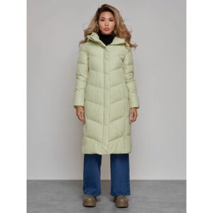 Пальто утепленное зимнее женское, размер 42, цвет светло-зелёный