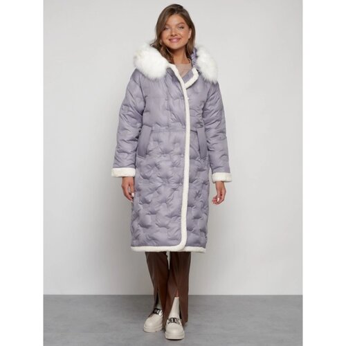 Пальто утепленное зимнее женское, размер 46, цвет серый