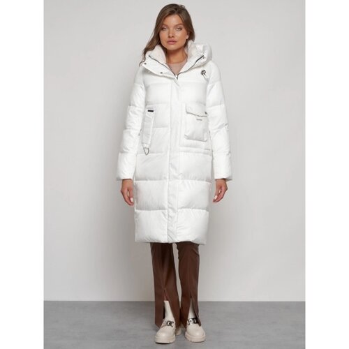 Пальто утепленное зимнее женское, размер 48, цвет белый