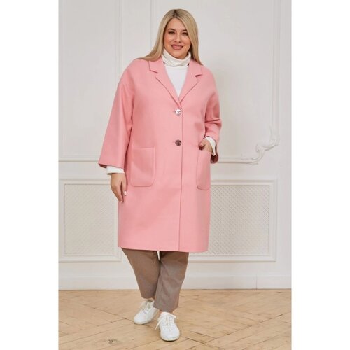 Пальто женское, размер 62, цвет светло-розовый
