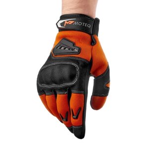 Перчатки мотоциклетные MOTEQ Twist 2.1, сетка, мужские, размер L, оранжевые, черные