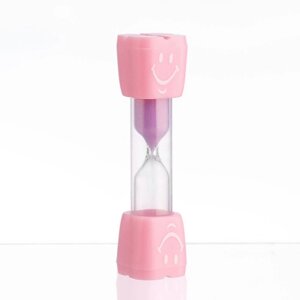 Песочные часы "Смайл" на 3 минуты, 9 х 2.3 см, розовые